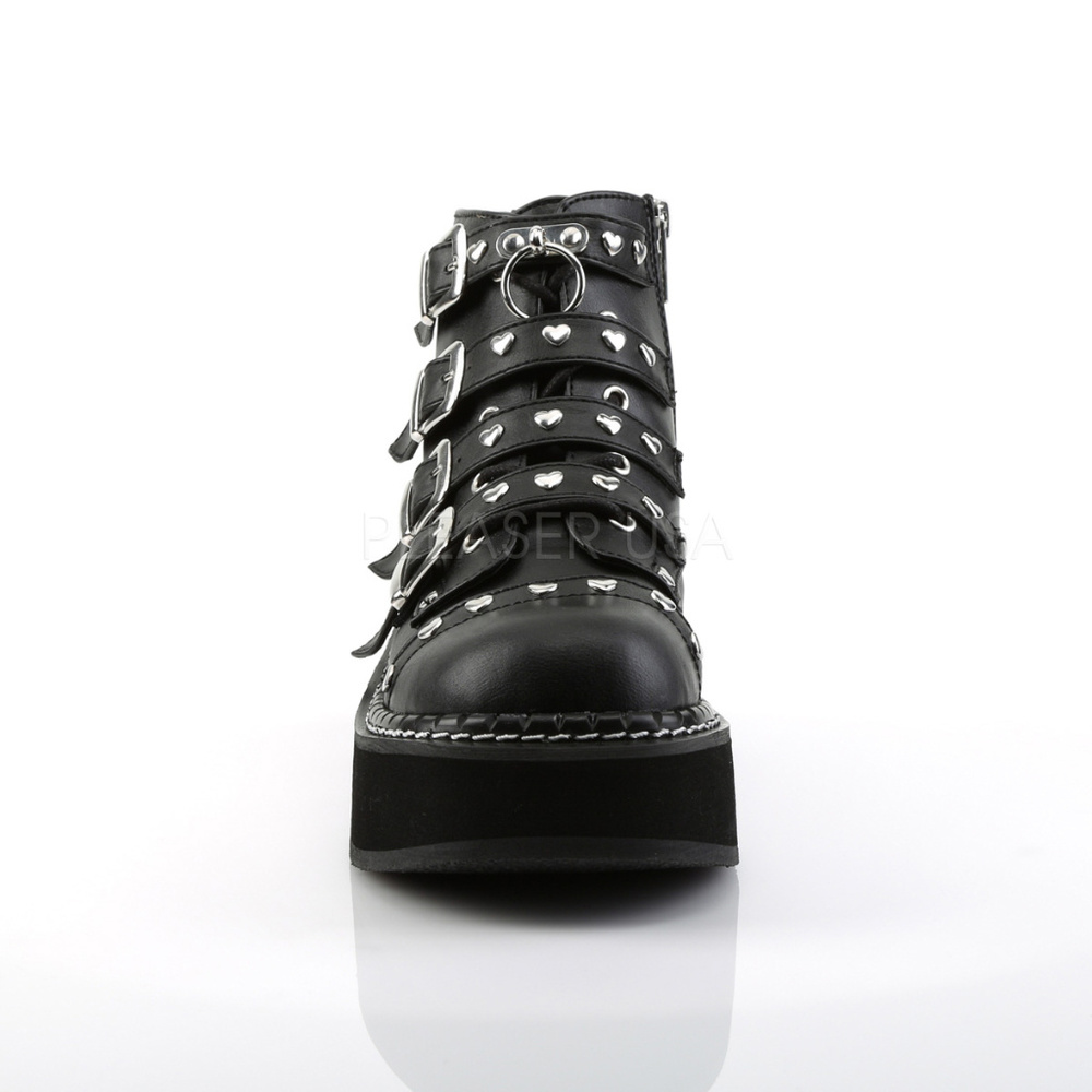 Gothic Heart Studded Ankle Boots - Picture 3 of 5